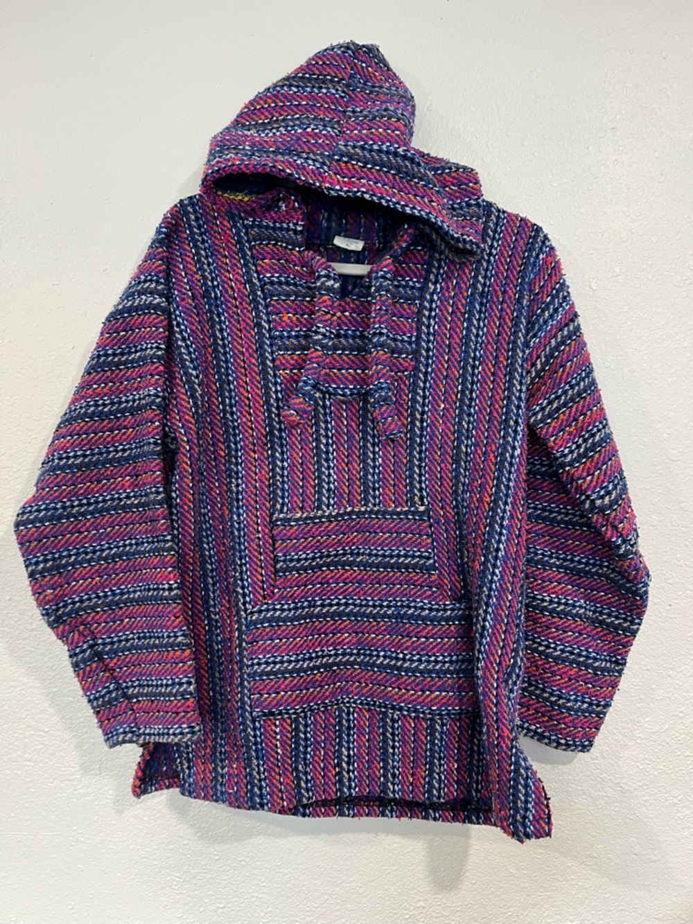 Baja Artisan Made in Mexico Striped Hoodie Sweater Size Medium